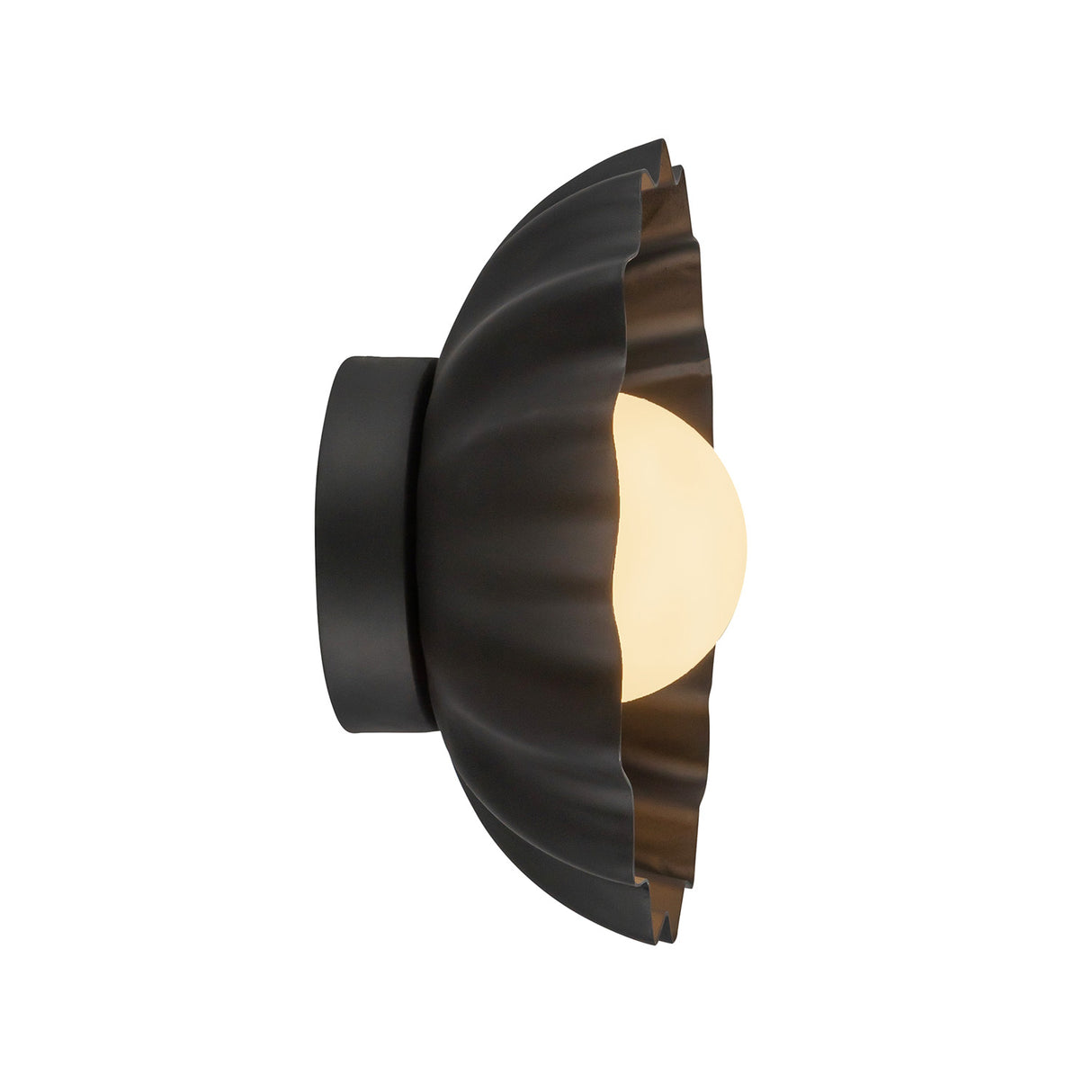 Flare LED Sconce 10", Matte Black and Opal Glass
