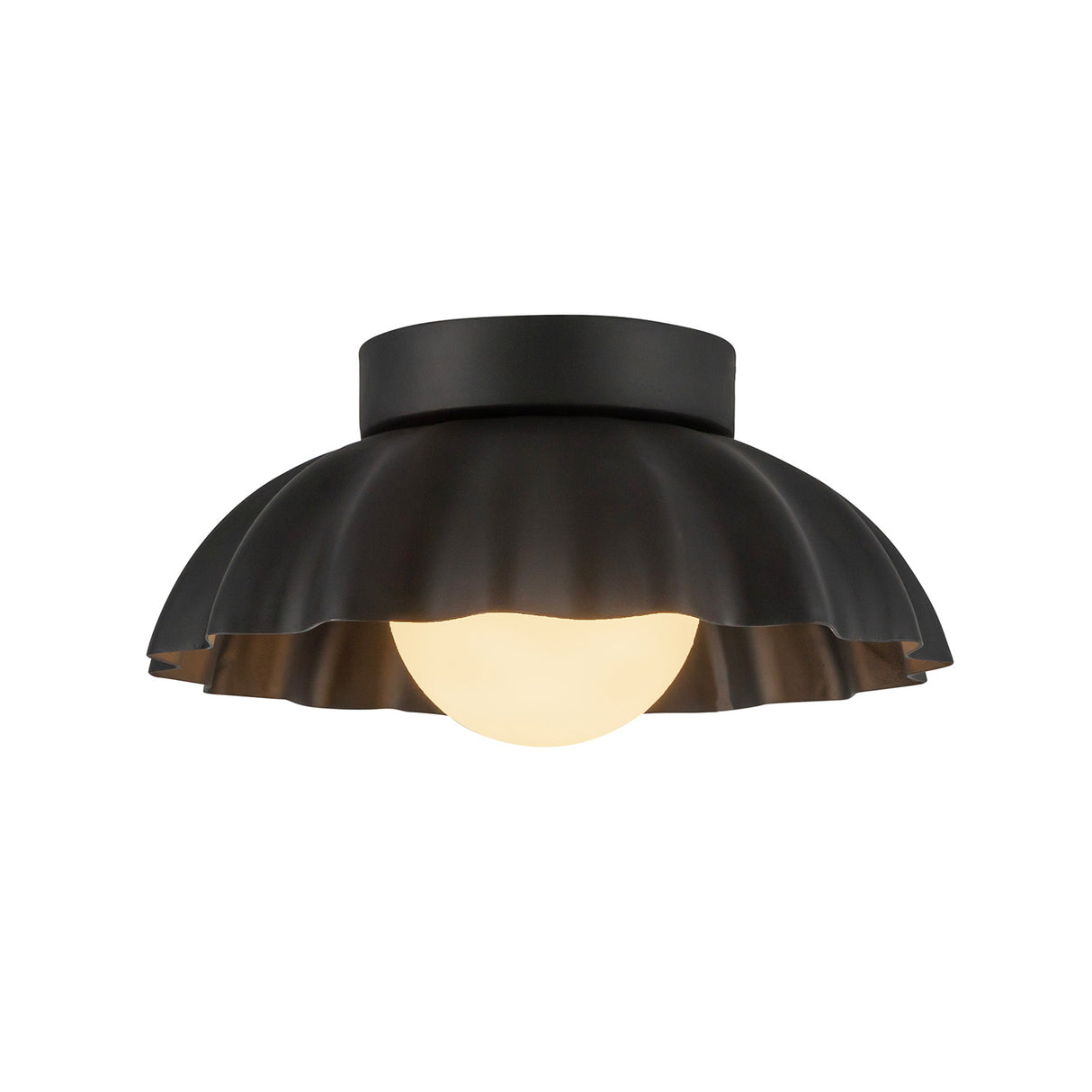 Flare LED Sconce 10", Matte Black and Opal Glass