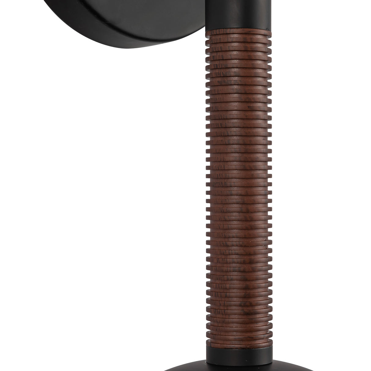 Sheila 1 Light LED Wall Sconce 14", Matte Black and Walnut