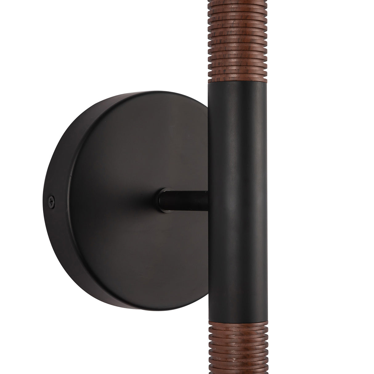 Shiloh 2 Light LED Wall Sconce 23", Matte Black and Walnut