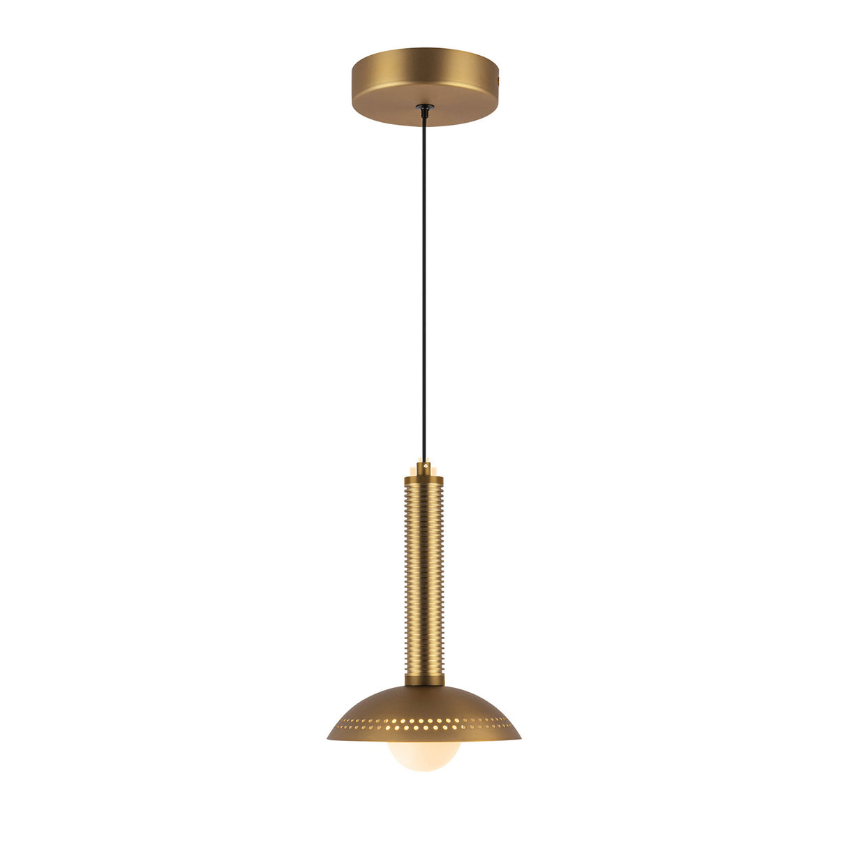Sheila LED Pendant 9", Brushed Brass