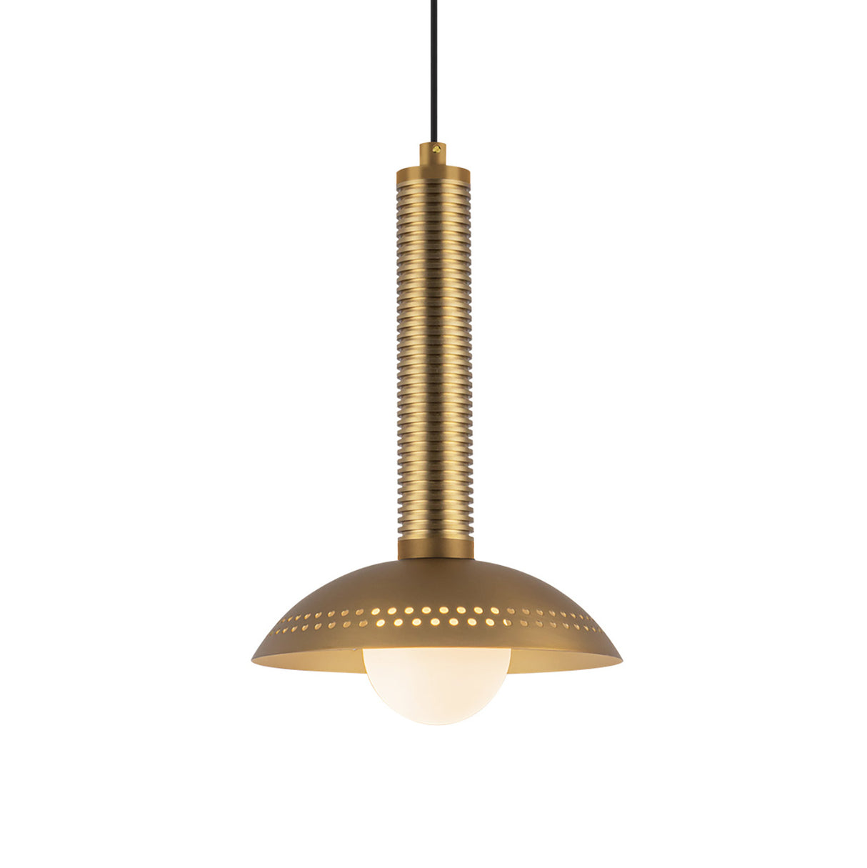 Sheila LED Pendant 9", Brushed Brass