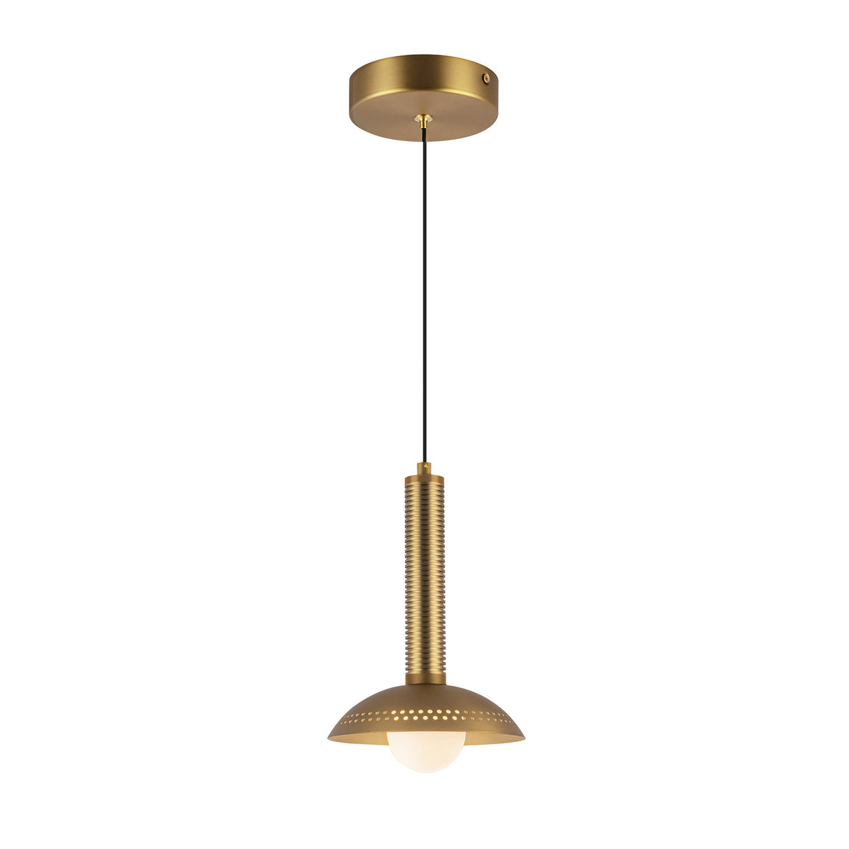 Sheila LED Pendant 9", Brushed Brass