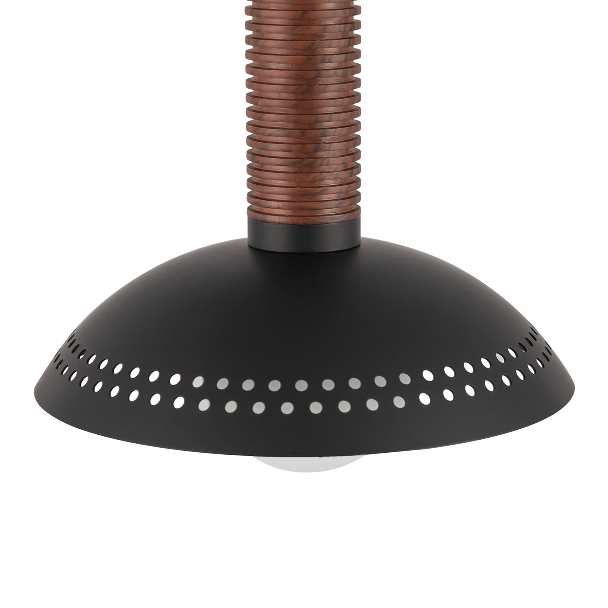 Sheila LED Pendant 9", Matte Black and Walnut