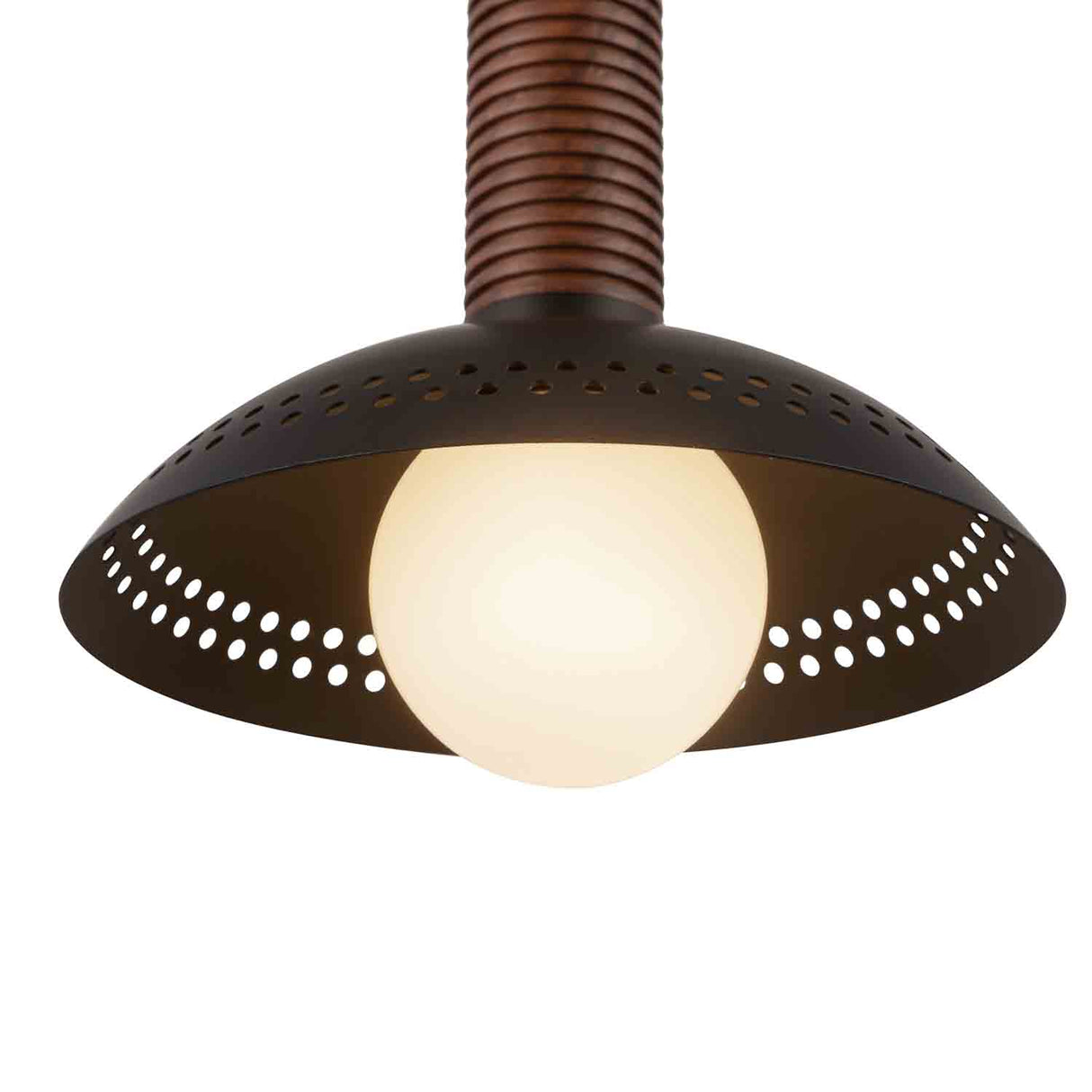 Sheila LED Pendant 9", Matte Black and Walnut