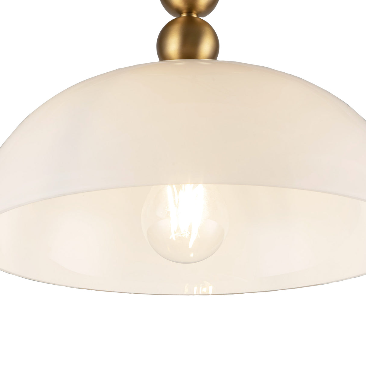 Archie Flush Mount 12", Brushed Brass and Opal Glass