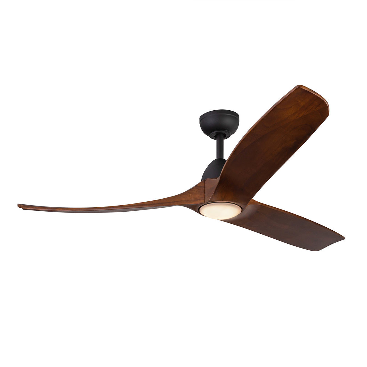 Sedona LED Ceiling Fan 60", Matte Black and Dark Walnut Wood Blades, Smart Fan, 6-Speed Reversible Air Flow