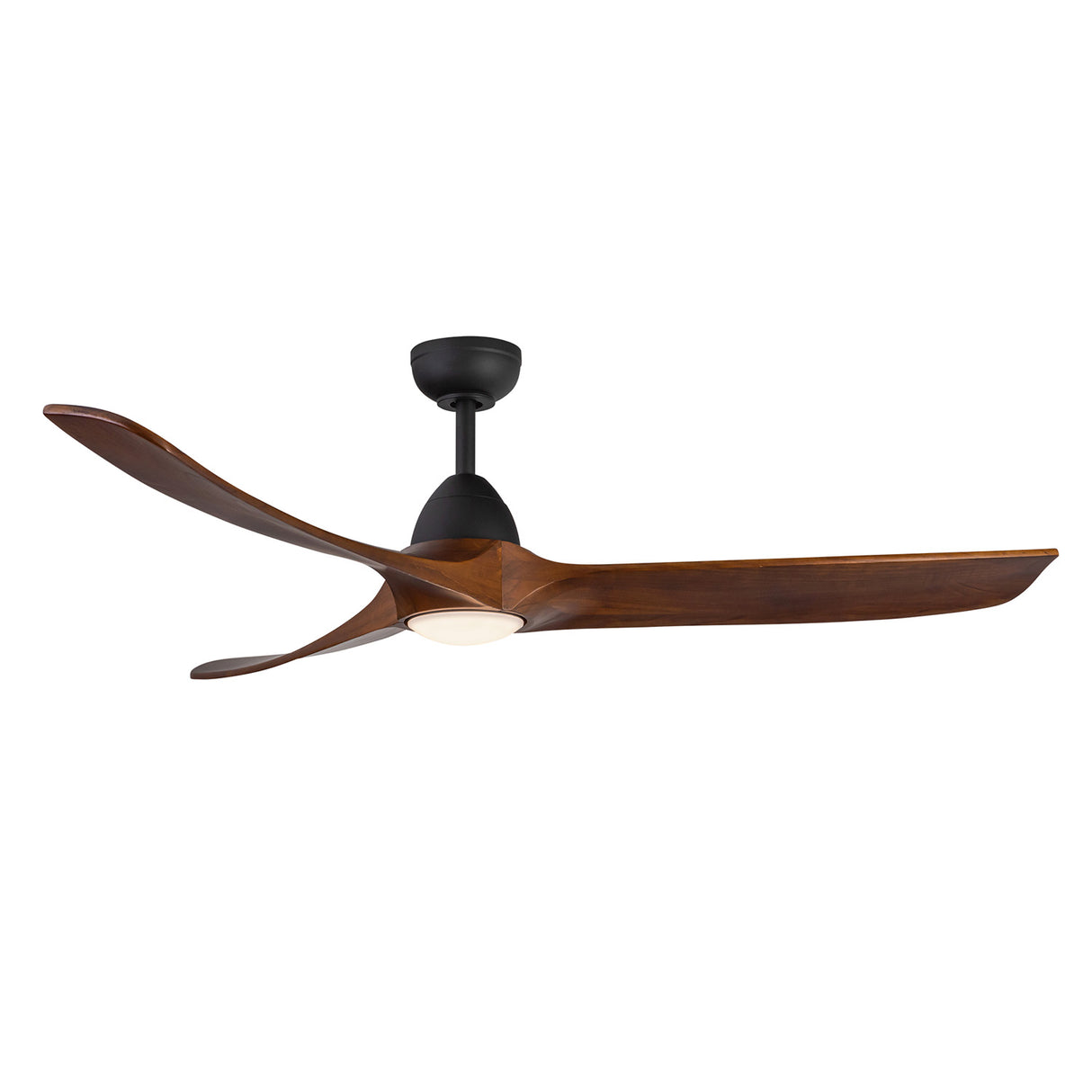 Sedona LED Ceiling Fan 60", Matte Black and Dark Walnut Wood Blades, Smart Fan, 6-Speed Reversible Air Flow