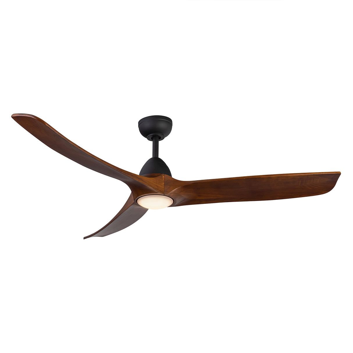 Sedona LED Ceiling Fan 60", Matte Black and Dark Walnut Wood Blades, Smart Fan, 6-Speed Reversible Air Flow