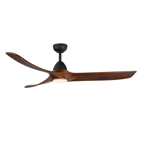 Sedona LED Ceiling Fan 60", Matte Black and Dark Walnut Wood Blades, Smart Fan, 6-Speed Reversible Air Flow