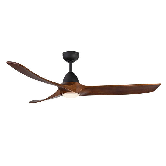 Sedona LED Ceiling Fan 60", Matte Black and Dark Walnut Wood Blades, Smart Fan, 6-Speed Reversible Air Flow