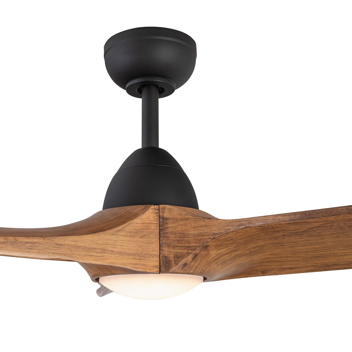 Sedona LED Ceiling Fan 60", Matte Black and Natural Oak Wood Blades, Smart Fan, 6-Speed Reversible Air Flow