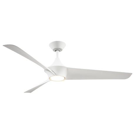Dover Ceiling Fan 56", White with LED Light, 6-Speed Reversible Air Flow, Remote Control