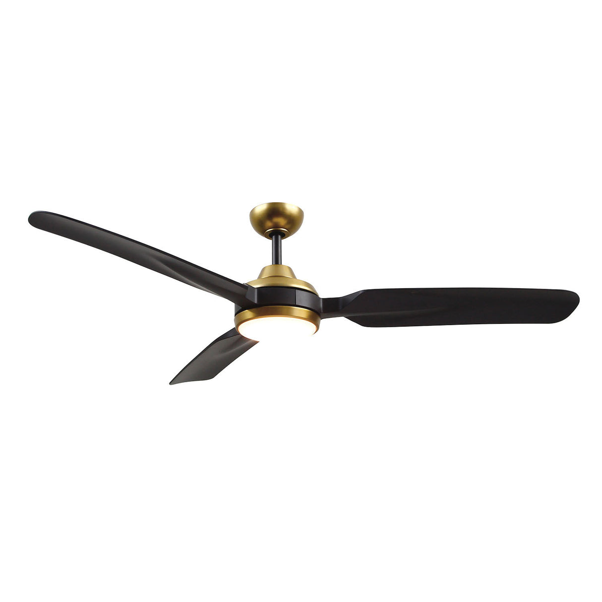 Hobbs Ceiling Fan 60", Brushed Brass and Matte Black with LED Light, 6-Speed Reversible Air Flow, Remote Control