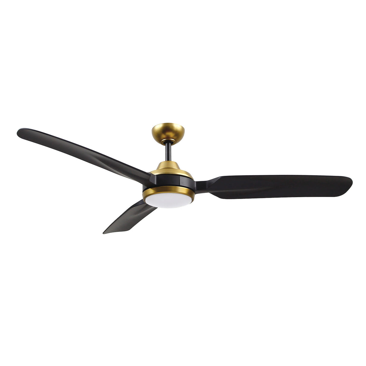 Hobbs Ceiling Fan 60", Brushed Brass and Matte Black with LED Light, 6-Speed Reversible Air Flow, Remote Control