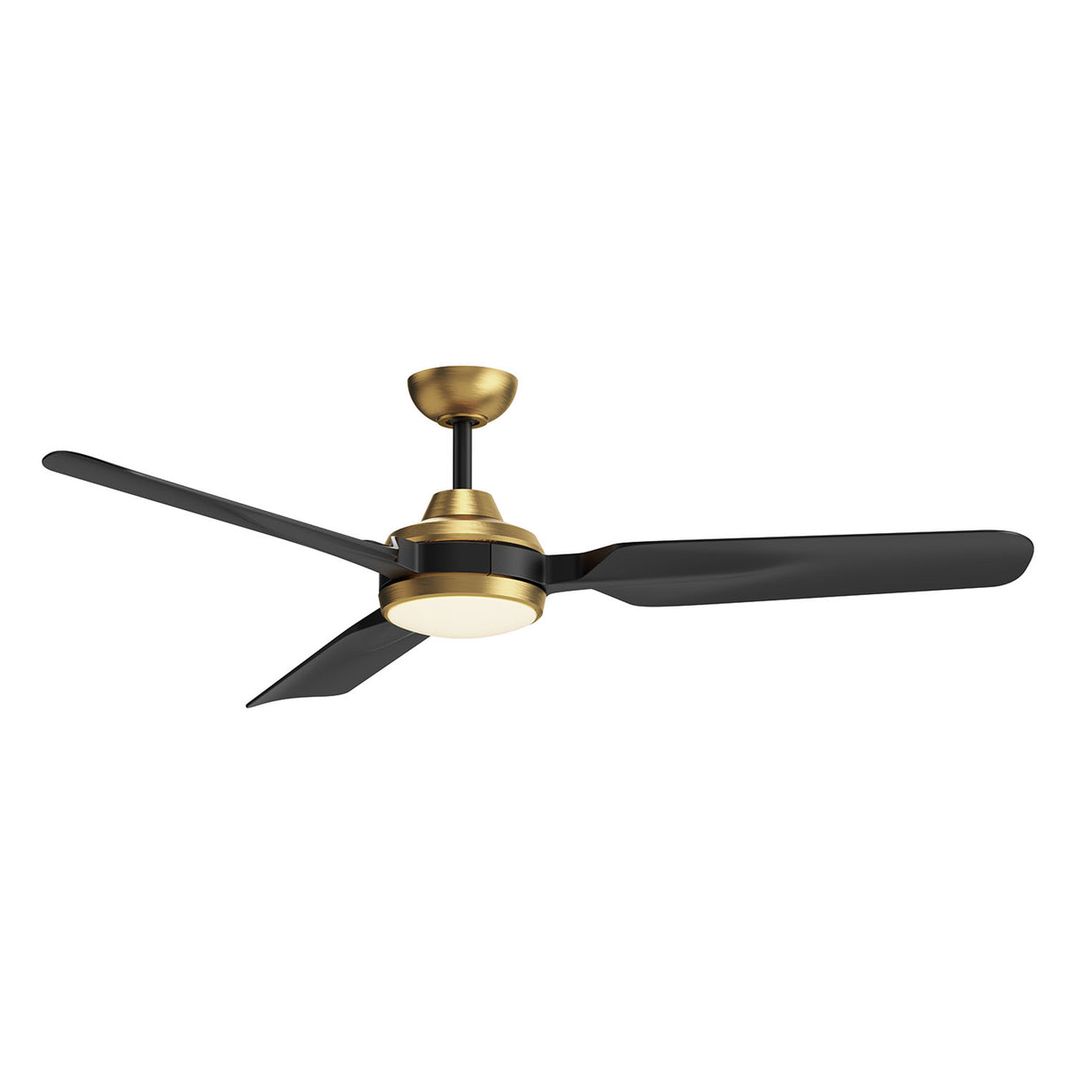 Hobbs Ceiling Fan 60", Brushed Brass and Matte Black with LED Light, 6-Speed Reversible Air Flow, Remote Control