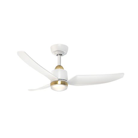 Kent Outdoor Ceiling Fan with Light 42" with LED Light, Brushed Brass and White Smart Fan, 6-Speed Reversible High-Performance Air Flow