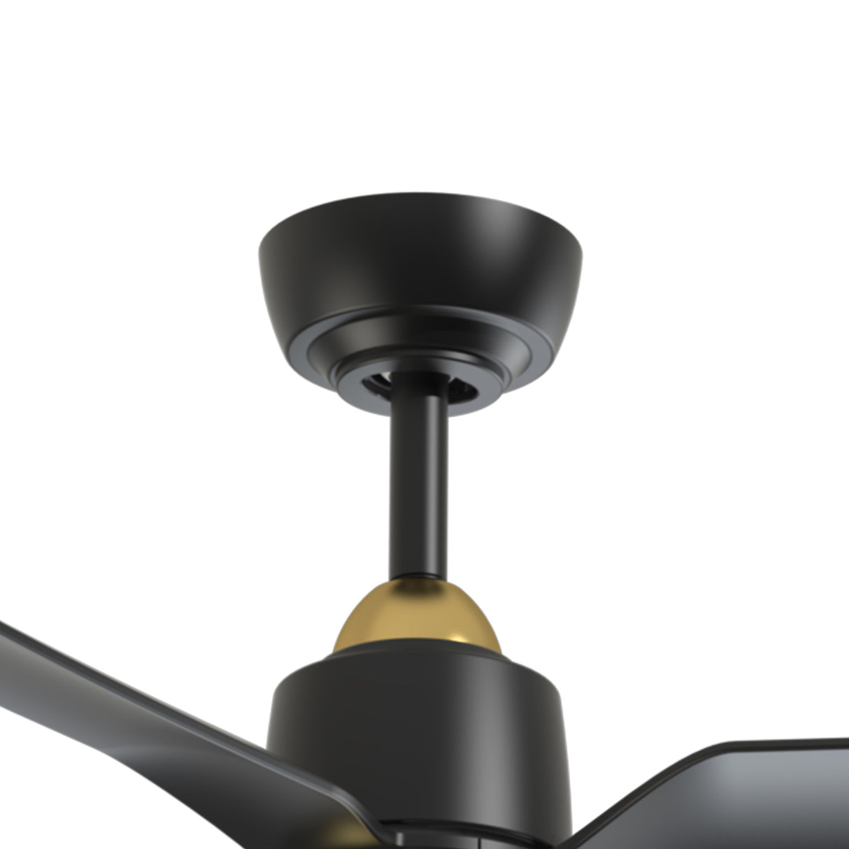 Kent Outdoor Ceiling Fan with Light 52" with LED Light, Brushed Brass and Matte Black Smart Fan, 6-Speed Reversible High-Performance Air Flow