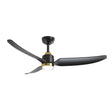 Kent Outdoor Ceiling Fan with Light 52" with LED Light, Brushed Brass and Matte Black Smart Fan, 6-Speed Reversible High-Performance Air Flow