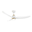 Kent Outdoor Ceiling Fan with Light 52" with LED Light, Brushed Brass and White Smart Fan, 6-Speed Reversible High-Performance Air Flow