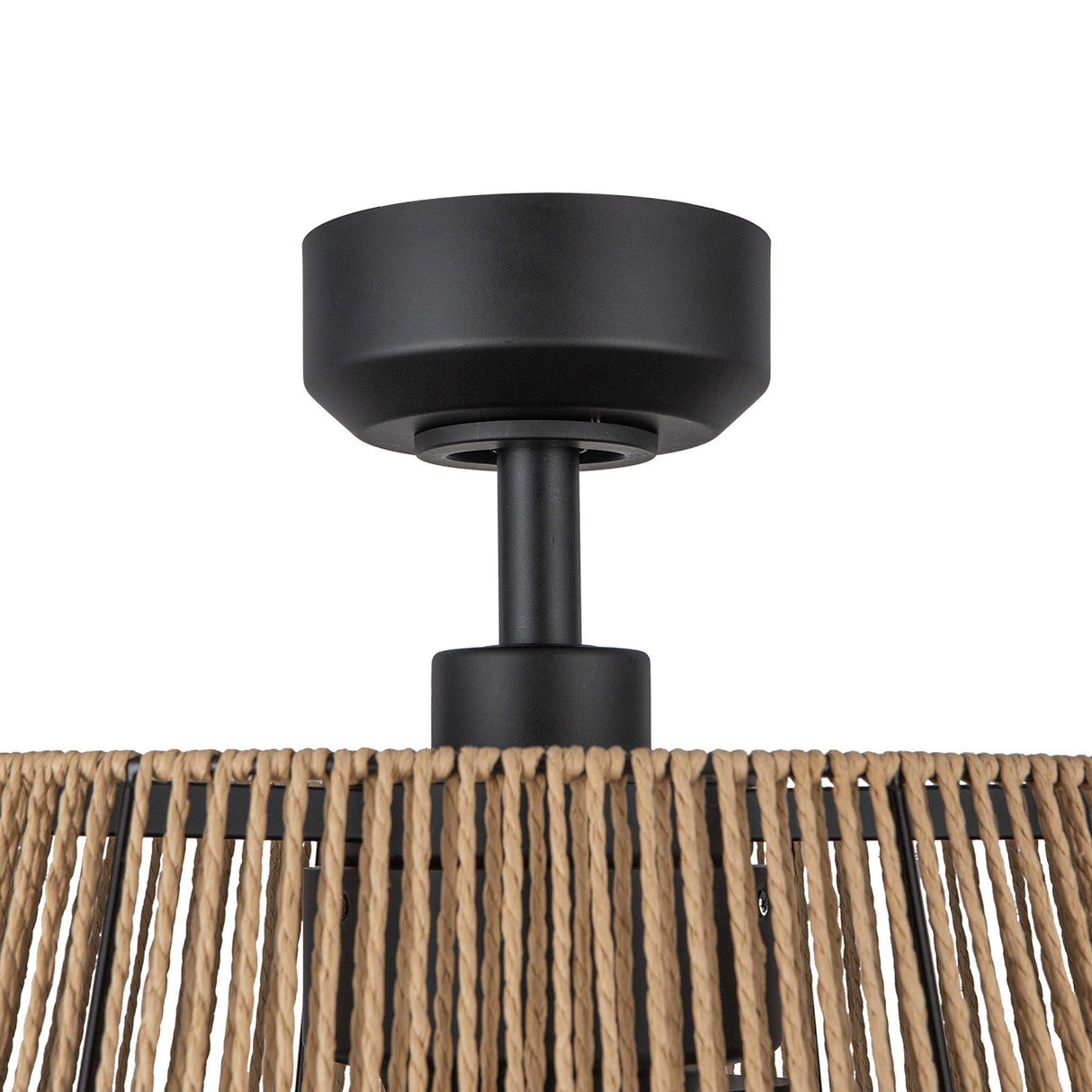 Elwood LED Ceiling Fan 24", Matte Black with Braided Rope Fandelier Style, Smart Fan, 6-Speed Reversible Air Flow