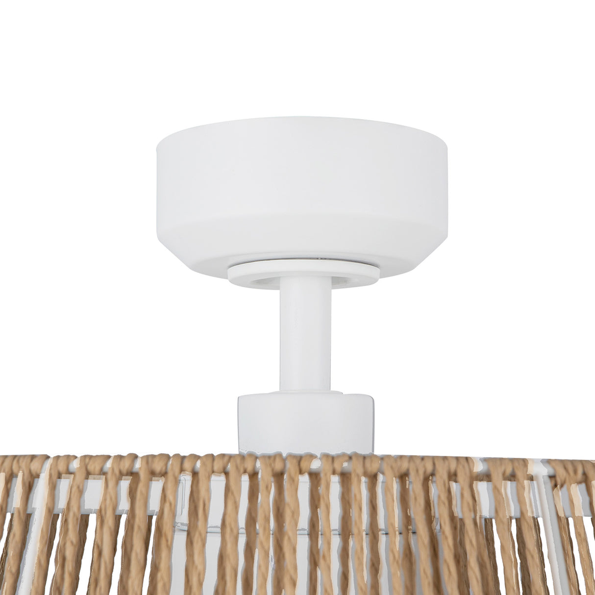 Elwood LED Ceiling Fan 24", White with Braided Rope Fandelier Style, Smart Fan, 6-Speed Reversible Air Flow