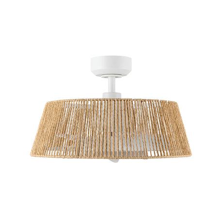 Elwood LED Ceiling Fan 24", White with Braided Rope Fandelier Style, Smart Fan, 6-Speed Reversible Air Flow