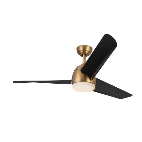Lorain LED Light Ceiling Fan 54", Brushed Brass and Matte Black Smart Fan, 3-Speed, Reversible, High Performance Air Flow