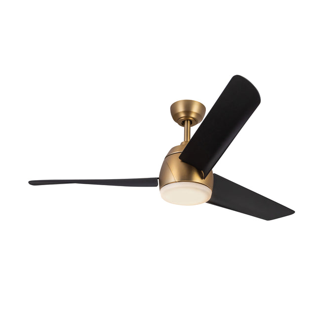 Lorain LED Light Ceiling Fan 54", Brushed Brass and Matte Black Smart Fan, 3-Speed, Reversible, High Performance Air Flow