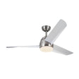 Lorain LED Light Ceiling Fan 54", Brushed Nickel and White Smart Fan, 3-Speed, Reversible, High Performance Air Flow