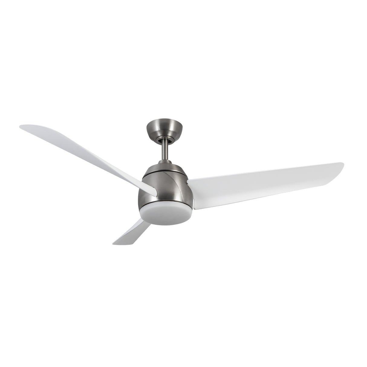 Lorain LED Light Ceiling Fan 54", Brushed Nickel and White Smart Fan, 3-Speed, Reversible, High Performance Air Flow