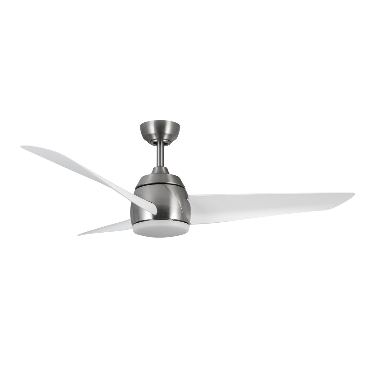 Lorain LED Light Ceiling Fan 54", Brushed Nickel and White Smart Fan, 3-Speed, Reversible, High Performance Air Flow