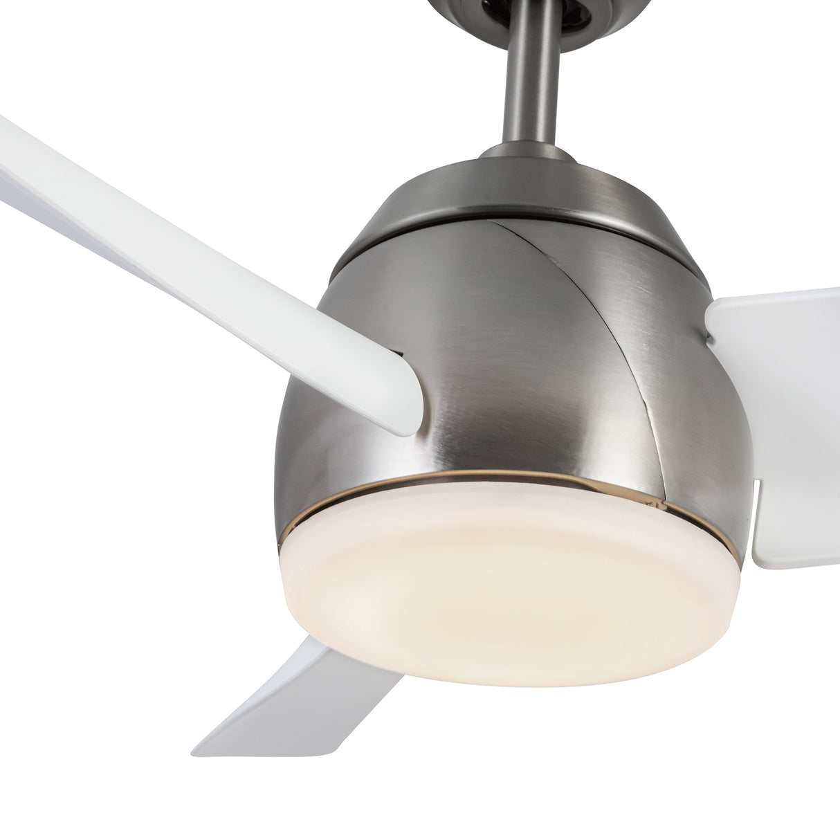 Lorain LED Light Ceiling Fan 54", Brushed Nickel and White Smart Fan, 3-Speed, Reversible, High Performance Air Flow