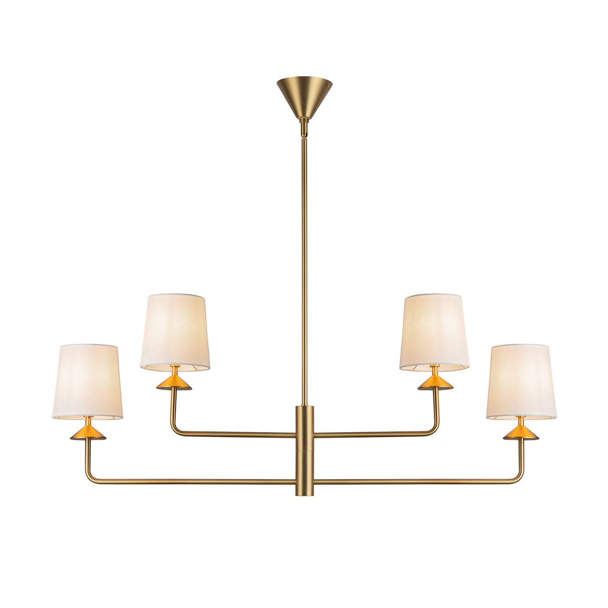 Sabina 4 Light Chandelier 45", Brushed Brass