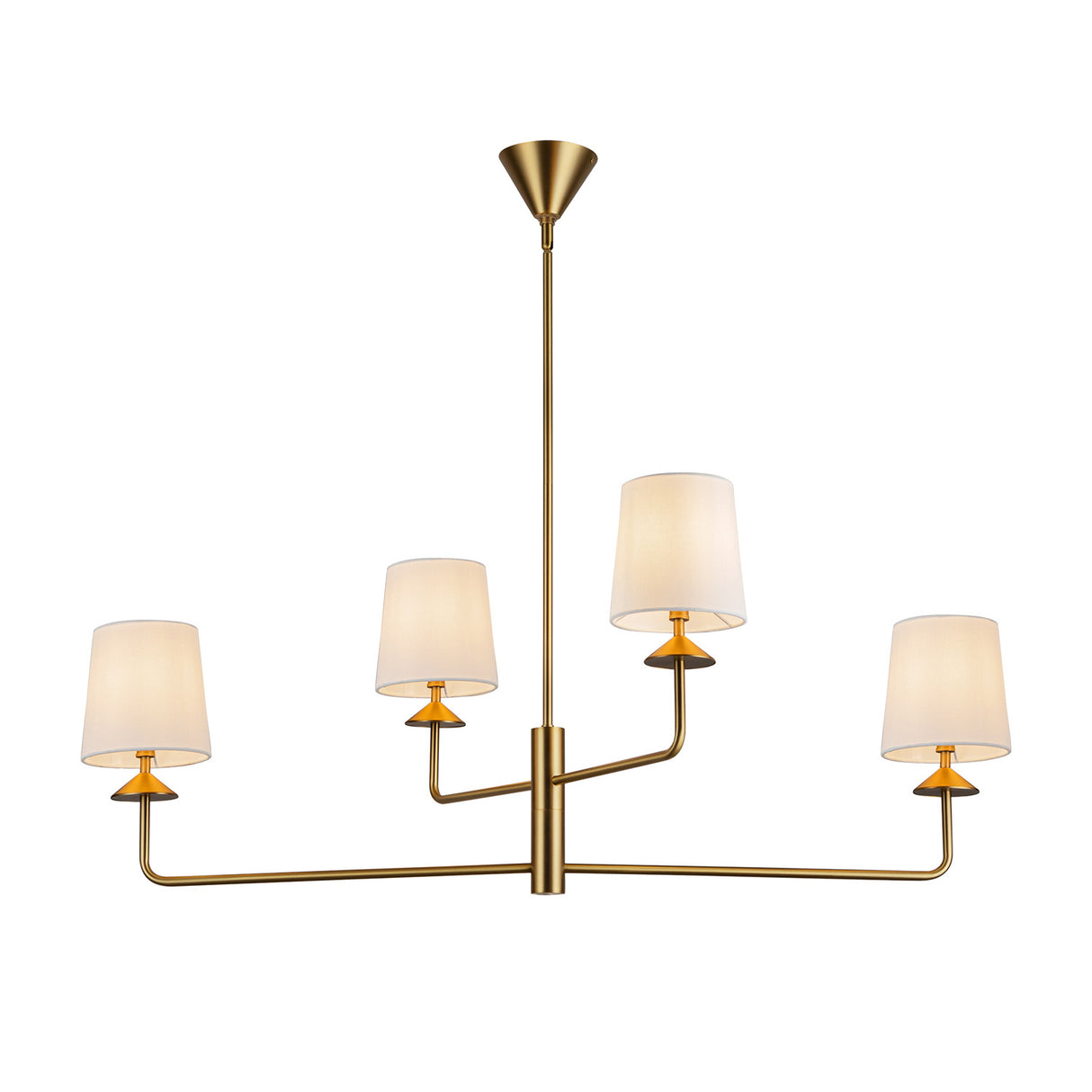 Sabina 4 Light Chandelier 45", Brushed Brass