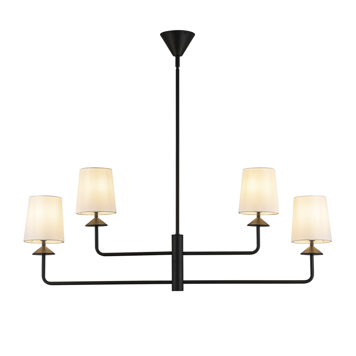 Sabina 4 Light Chandelier 45", Matte Black