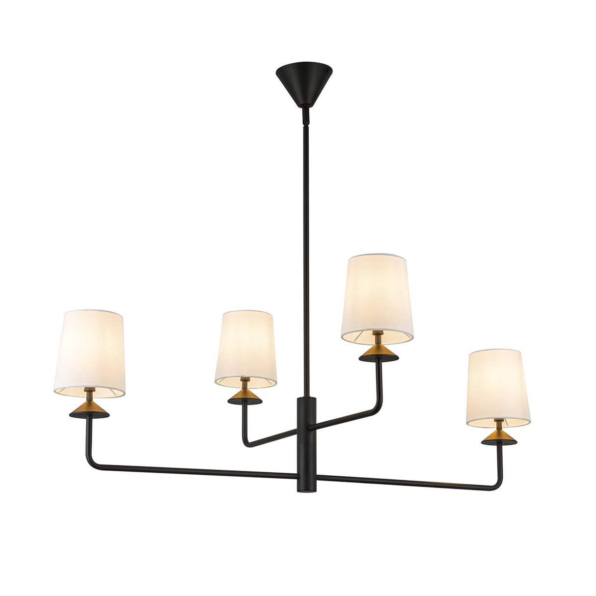 Sabina 4 Light Chandelier 45", Matte Black