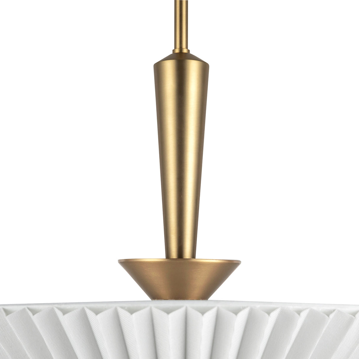 Sabina Pendant 16", Brushed Brass with Pleated Shade