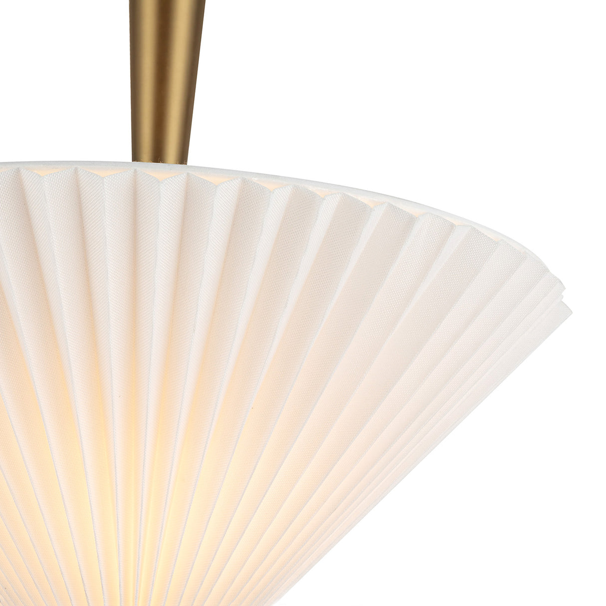 Sabina Pendant 16", Brushed Brass with Pleated Shade