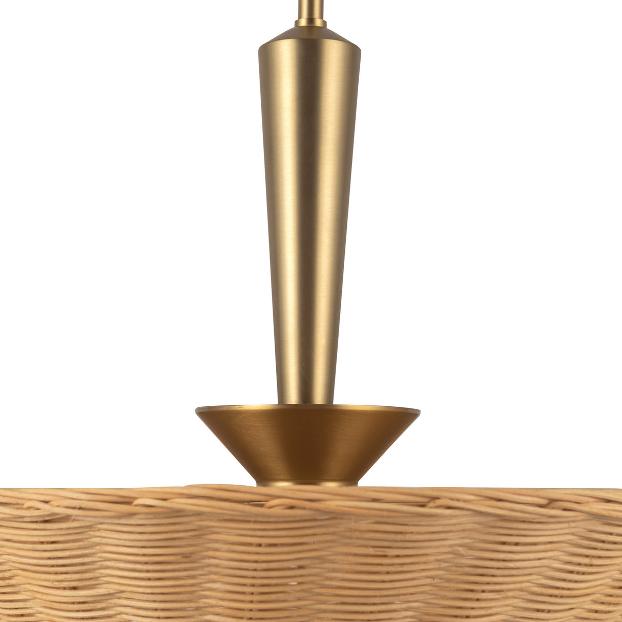 Sabina Pendant 16", Brushed Brass with Rattan Shade