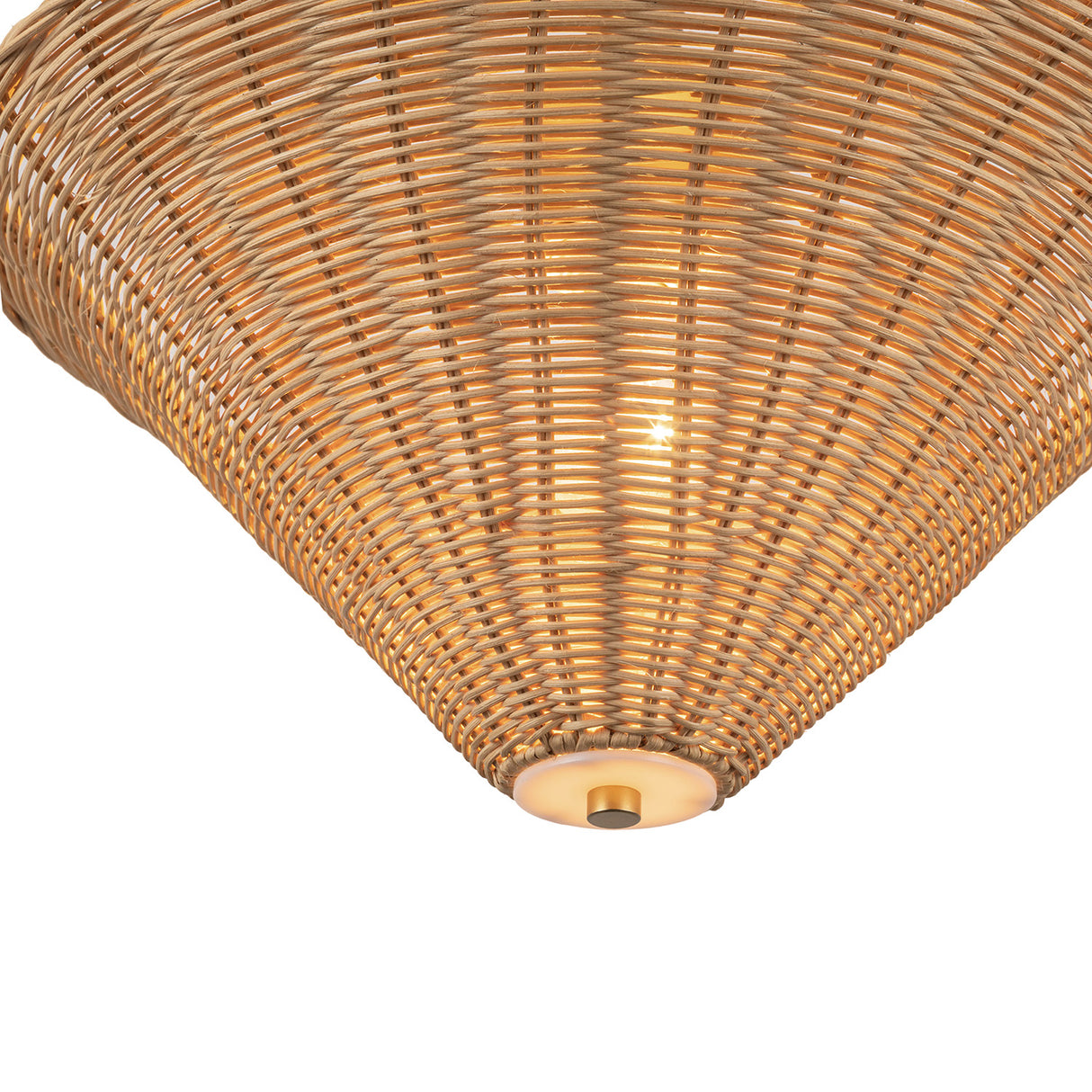 Sabina Pendant 16", Brushed Brass with Rattan Shade