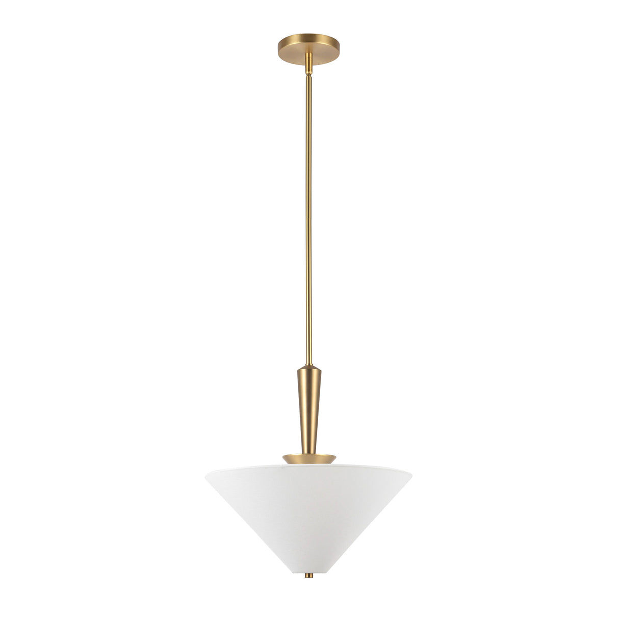 Sabina Pendant 16", Brushed Brass with Linen Shade