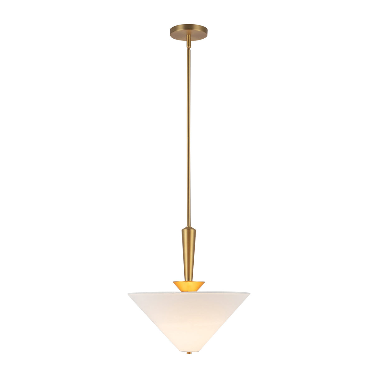 Sabina Pendant 16", Brushed Brass with Linen Shade