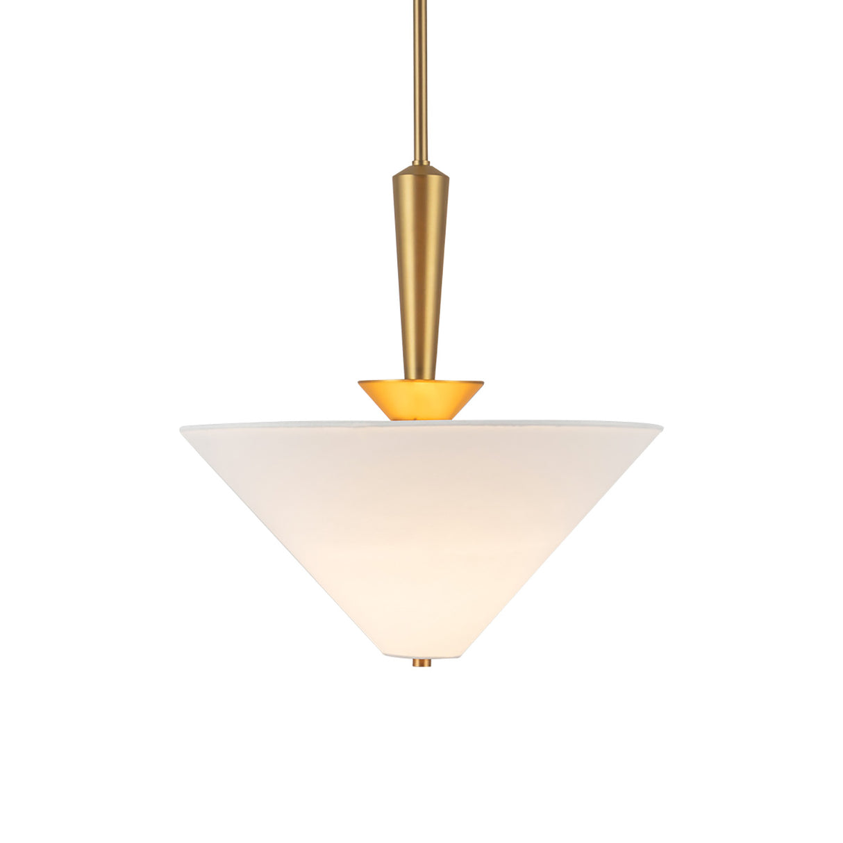 Sabina Pendant 16", Brushed Brass with Linen Shade