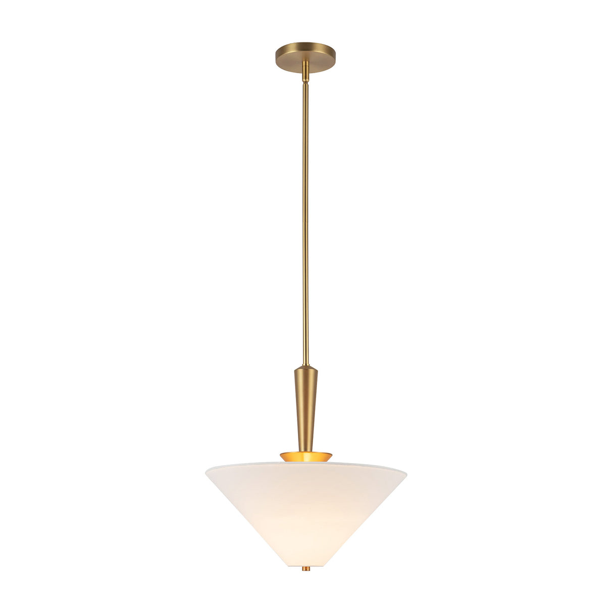 Sabina Pendant 16", Brushed Brass with Linen Shade