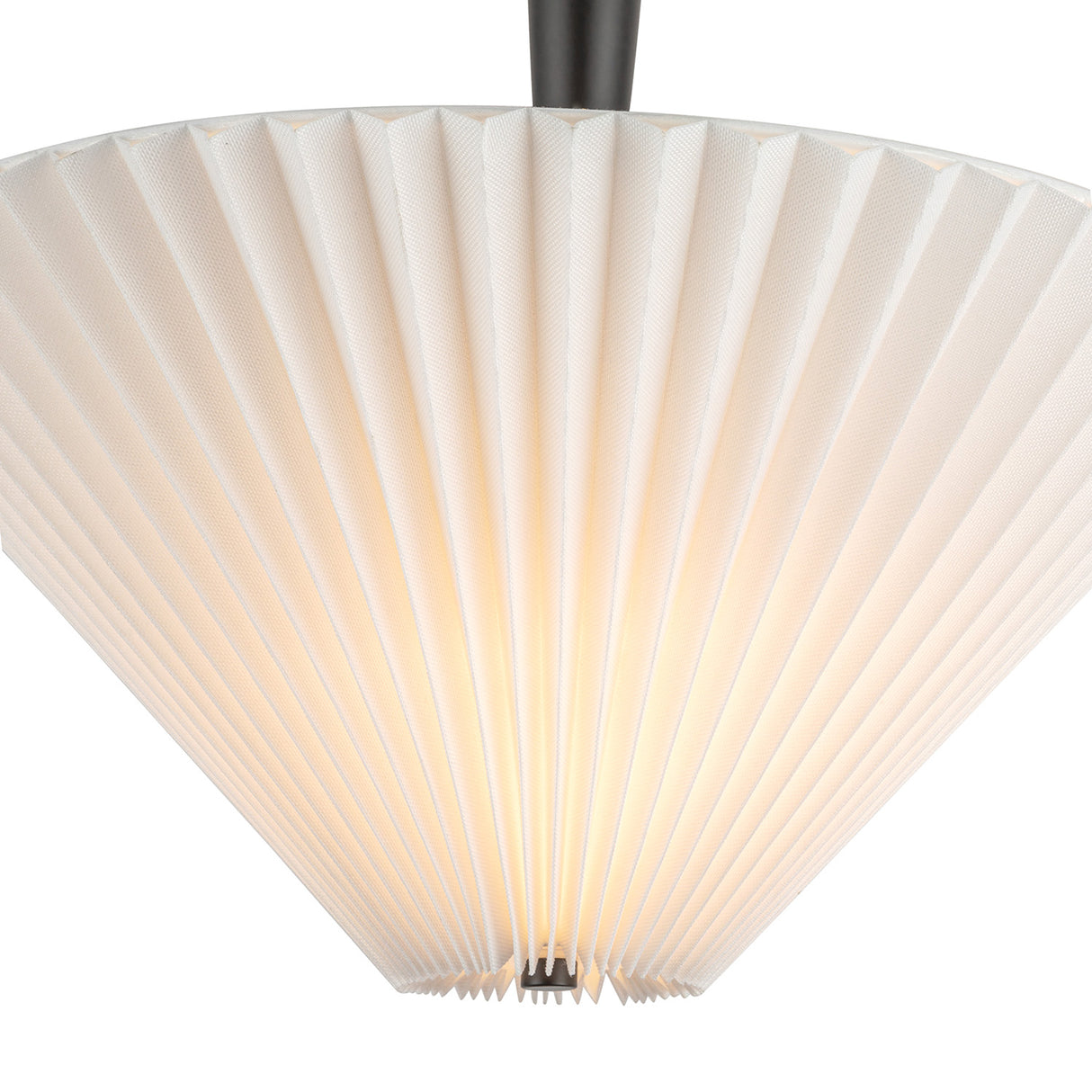 Sabina Pendant 16", Matte Black with Pleated Shade