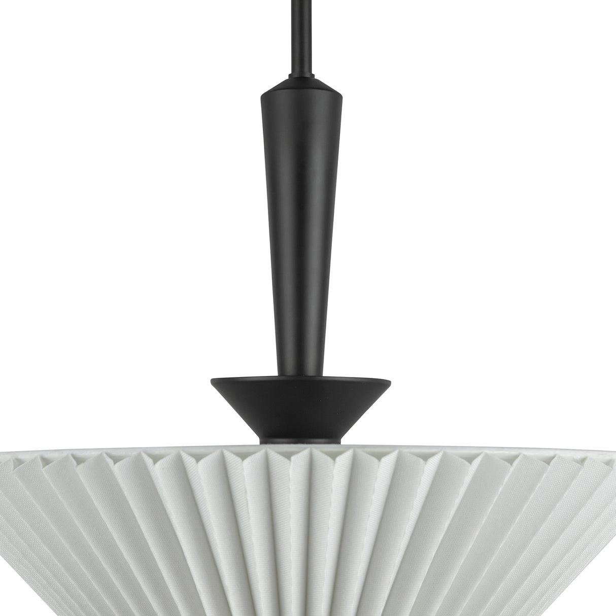 Sabina Pendant 16", Matte Black with Pleated Shade