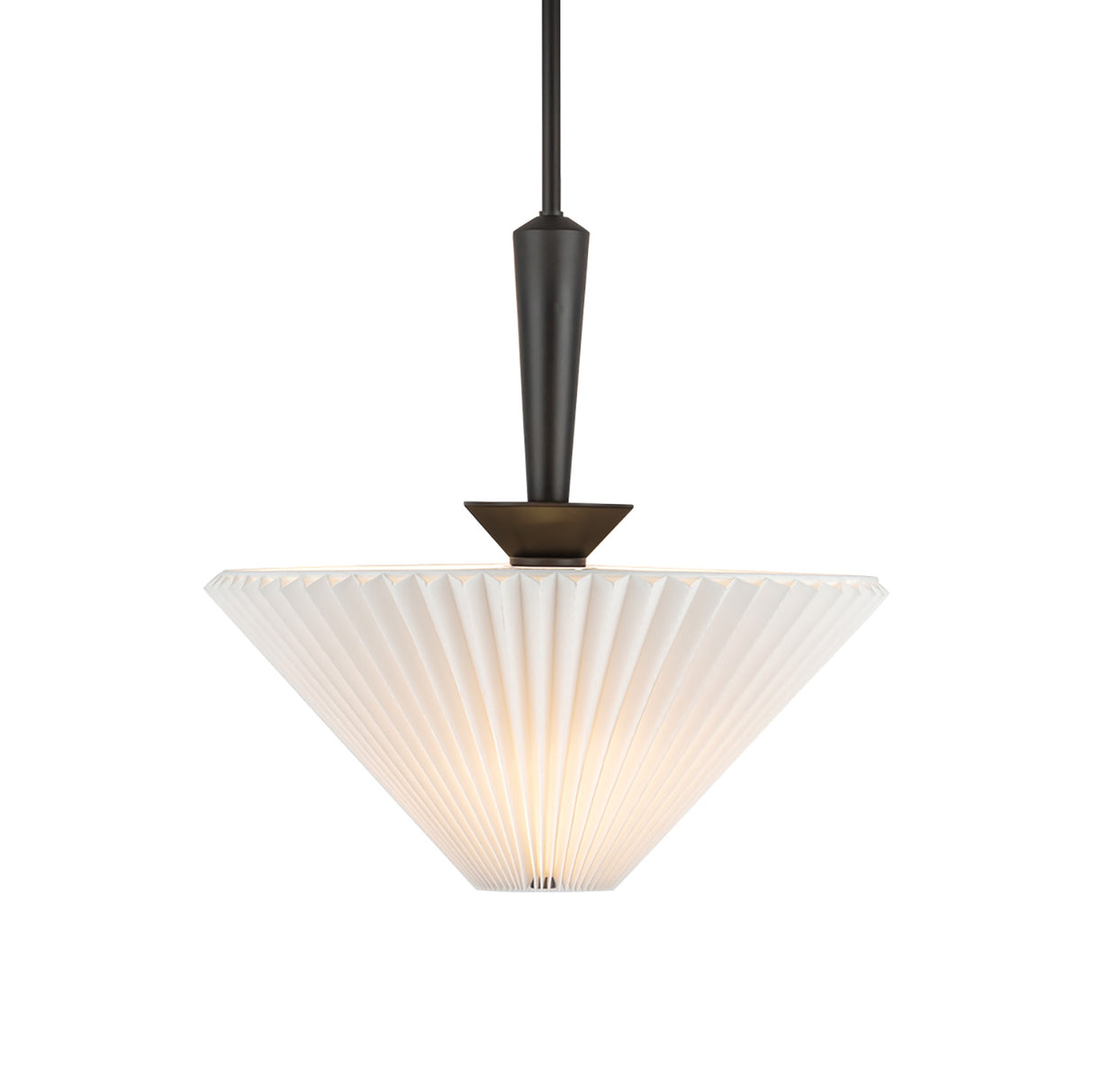 Sabina Pendant 16", Matte Black with Pleated Shade