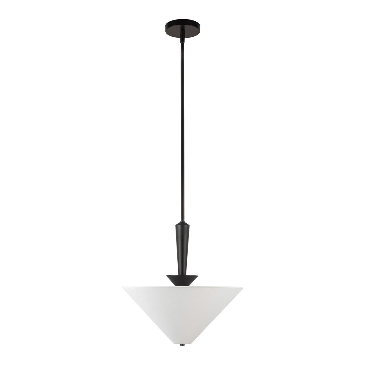 Sabina Pendant 16", Matte Black with Linen Shade