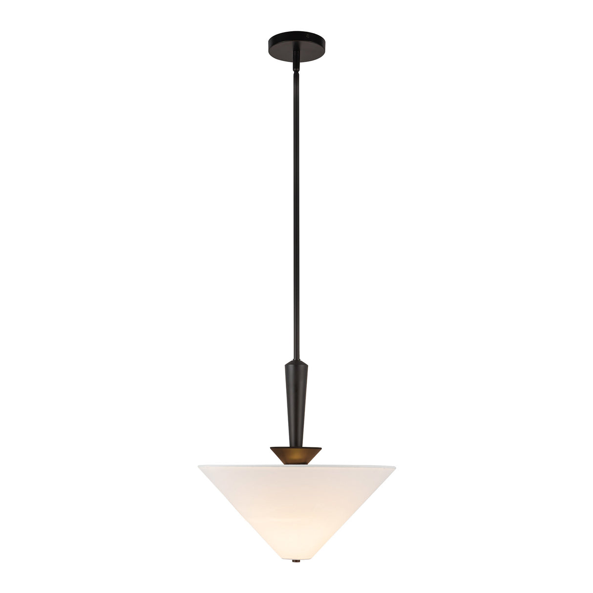 Sabina Pendant 16", Matte Black with Linen Shade